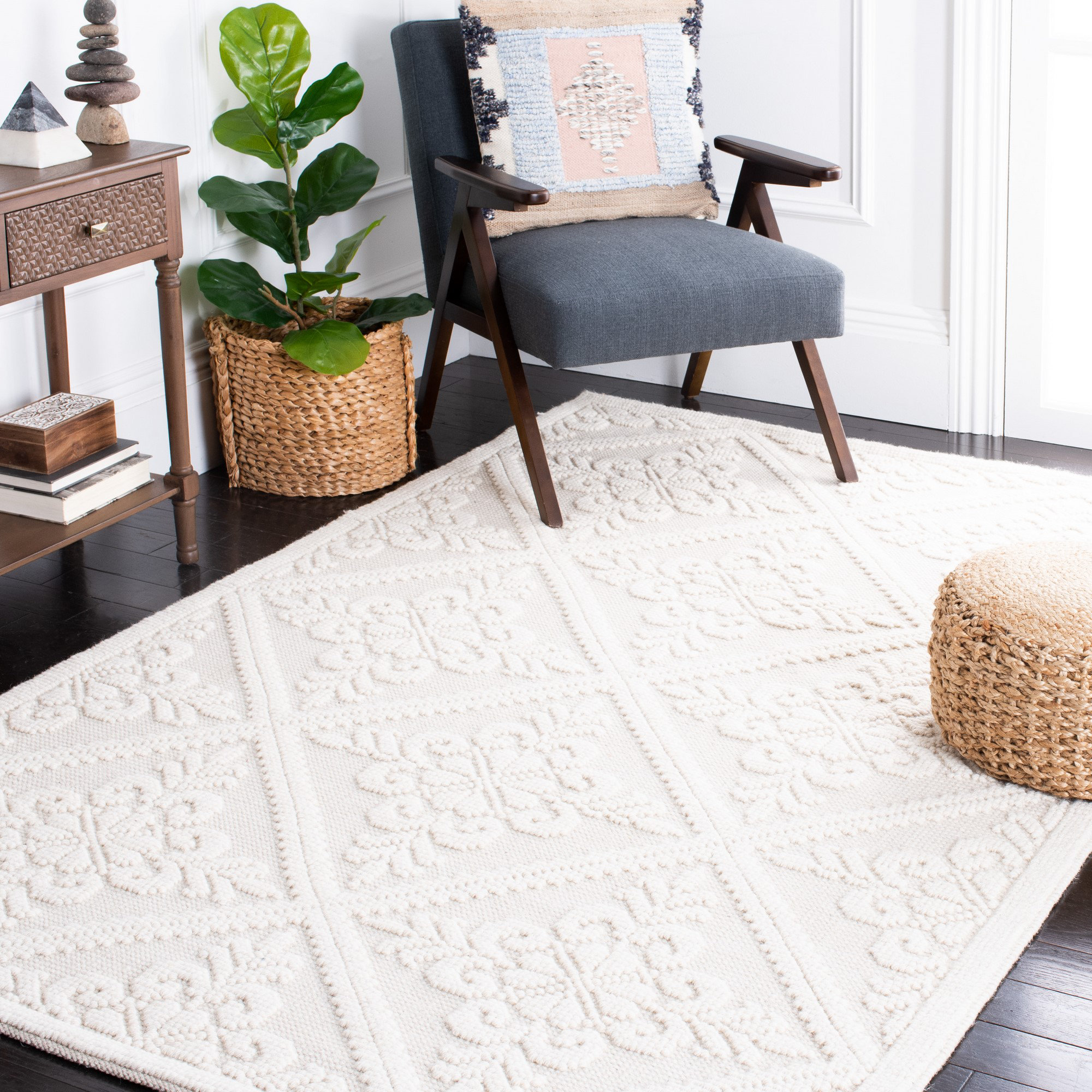 Ophelia & Co. Brittney Ivory Area Rug, Beige