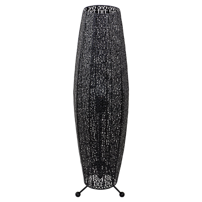 85cm Traditional Floor Lamp, Matte Black, Black