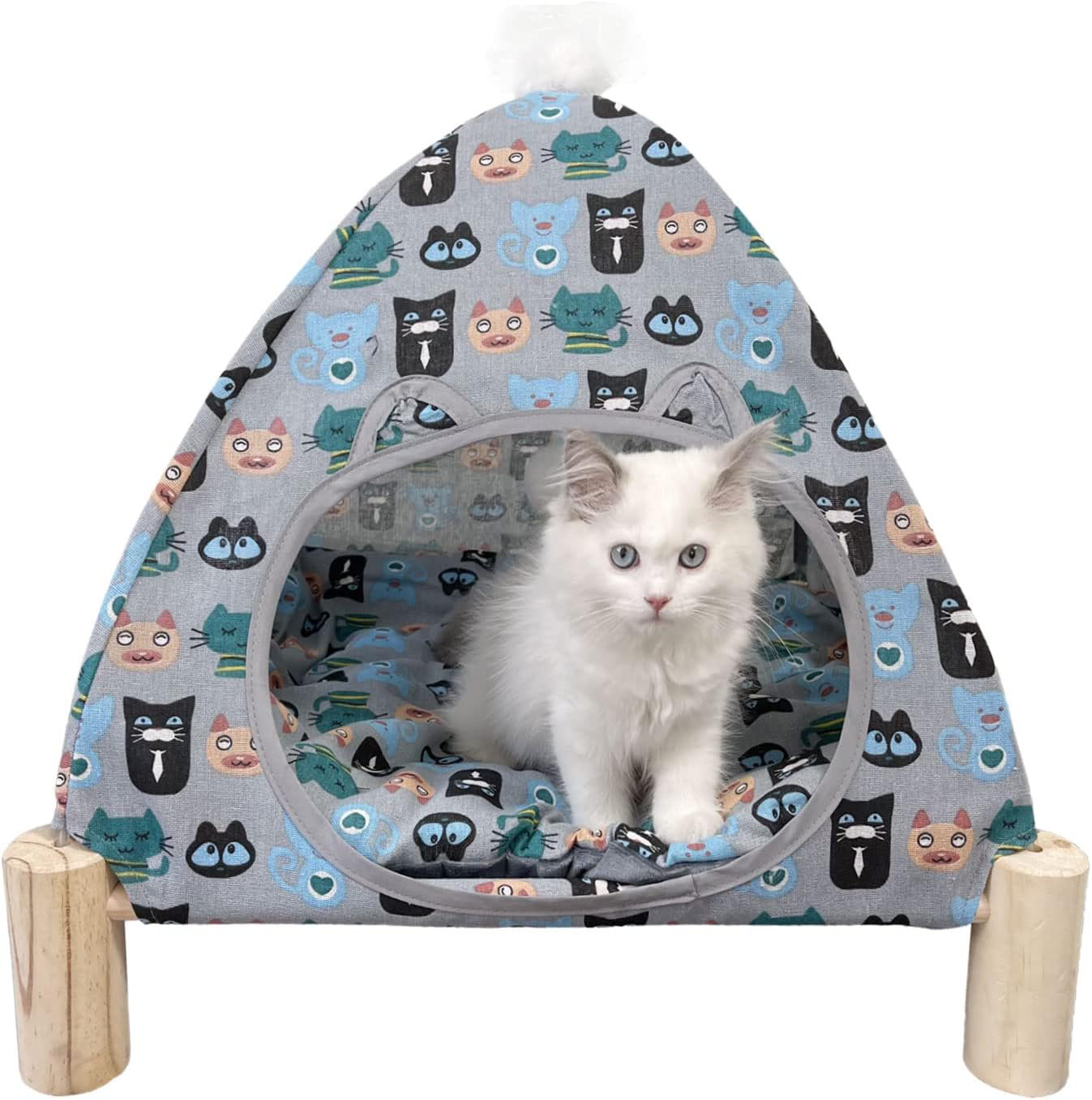 Tucker Murphy Pet™ 2In1 Elevated Cat Tent Cat House, Quick Assembly