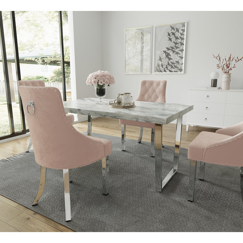 Candelo 4 - Person Dining Set, Pink