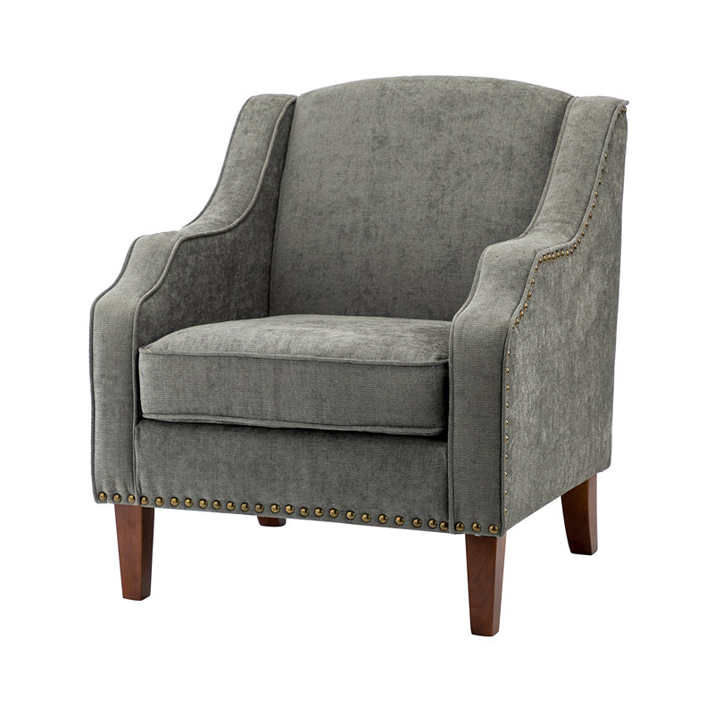 Anee 28.5" W Polyester Armchair, Gray Polyester