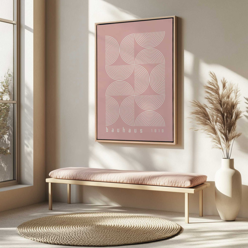 Bauhaus Flow, Cadre flottant noir satiné, Rose, H 30,75 po x l 20,75 po