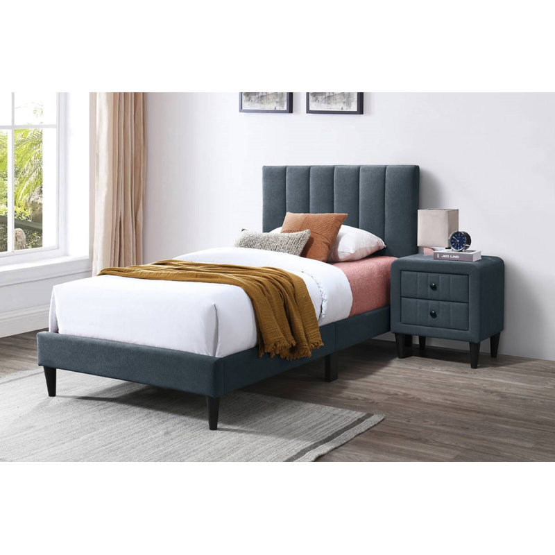 Ensemble de chambre à coucher 2 pièces Shayla Lyn, Dark Grey, Double
