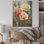 Allure symbolique de rose beige et orange - Roses, art sur bois de pin naturel