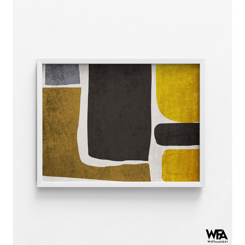 «Organic Shapes And Lines IX» par Irena Orlov, affiche d'art abstrait moutarde, très grande affiche jaune moutarde, idée d'art