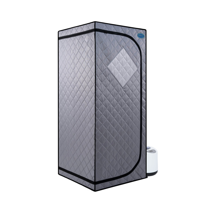 Tente portative à vapeur grise - Solution de spa personnelle. Génératrice de 2,2 litres. Température maximale 150F Approuvé. Télécommande. Comprend une chaise pliante et une minuterie. Isolation thermique imperméable. , Résistant aux fuites. 9
