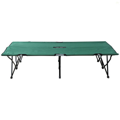 Outsunny 2 Person Folding Camping Cot For Adults, 50" Extra Wide Outdoor Portable Sleeping Cot With Carry Bag, Elevated Camping Bed, Beach Hiking, Green