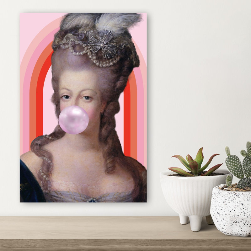 Bubblegum Queen Portrait Classic Elegant Modern Portrait Landscape Wall Art Print 1 Piece Wrapped Canvas Wall Art
