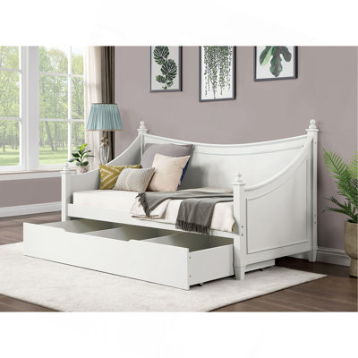 Lit de jour simple de style transitionnel avec moulures et finition blanche