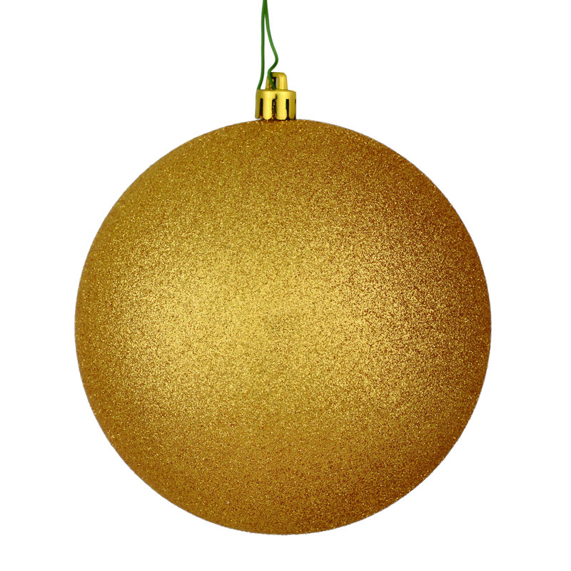 Holiday Solid Ball Ornament, 8" H x 8" W x 8" D, Copper Gold