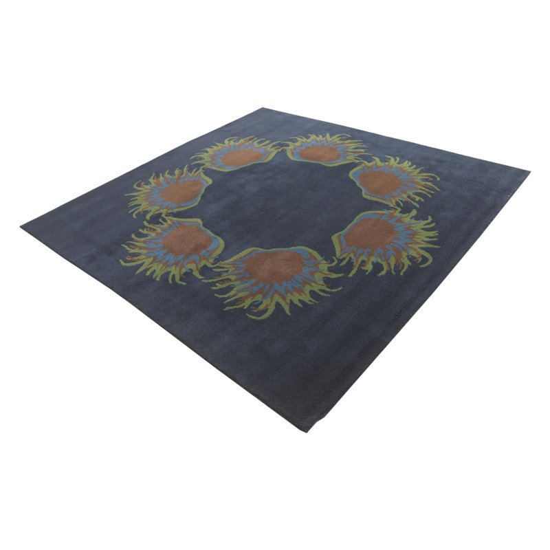 Tapis carré bleu marine Iverson