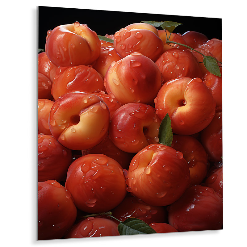 Juice Peach Fruit Delight 2 - fruits, art mural en métal, H 20 po x l 12 po x P 1 po