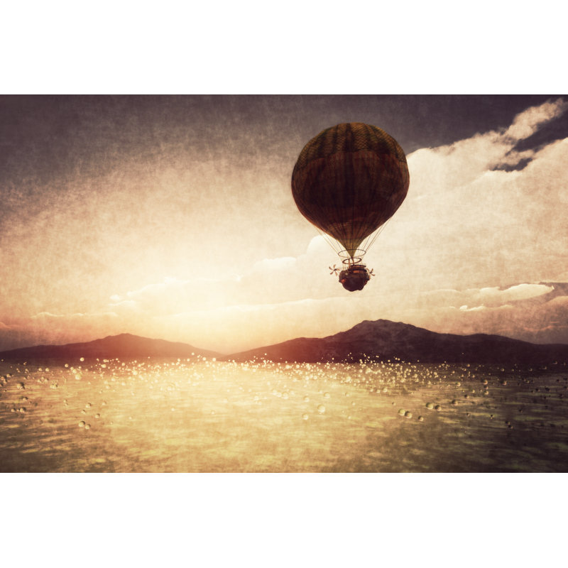 Steampunk Airship Flying by Gremlin - Wrapped Canvas Print, 81cm H x 122cm W x 3.8cm D