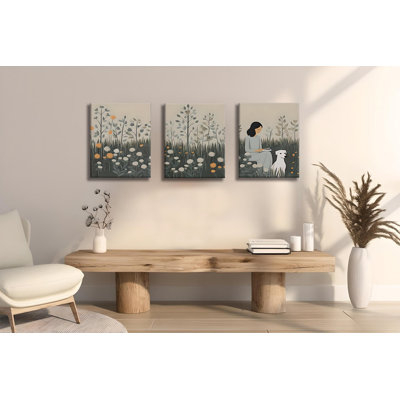 Stunning 3-Piece Decorative Canvas Painting Set, 11.8 x 15.7 inches Each | 50% Cotton / 50% Polyester, Digital Printing on Canvas | Elegant Wooden Frame (0.8 x 1.2 inches), Perfect for Home Décor & Art Lovers
