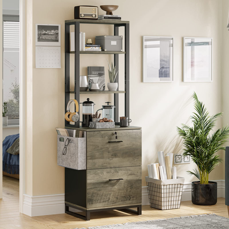 Classeur vertical 2 tiroirs Mandip, Grey