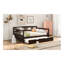 Lit de jour double en bois avec lit gigogne simple, espresso-545054583