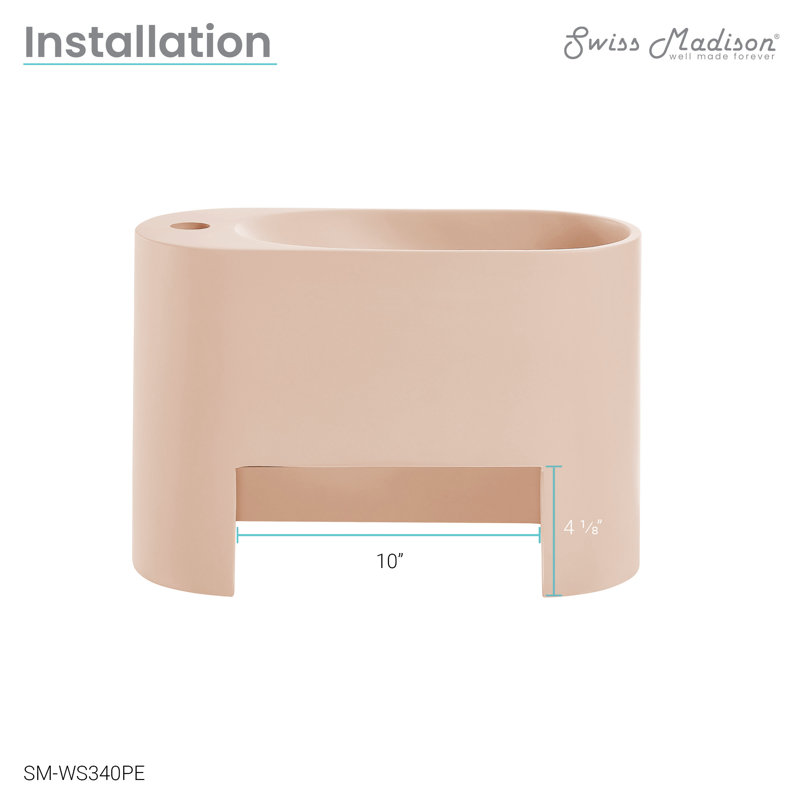 Lavabo de salle de bain mural à droite 17,5 po Terre, Pêche, Pêche