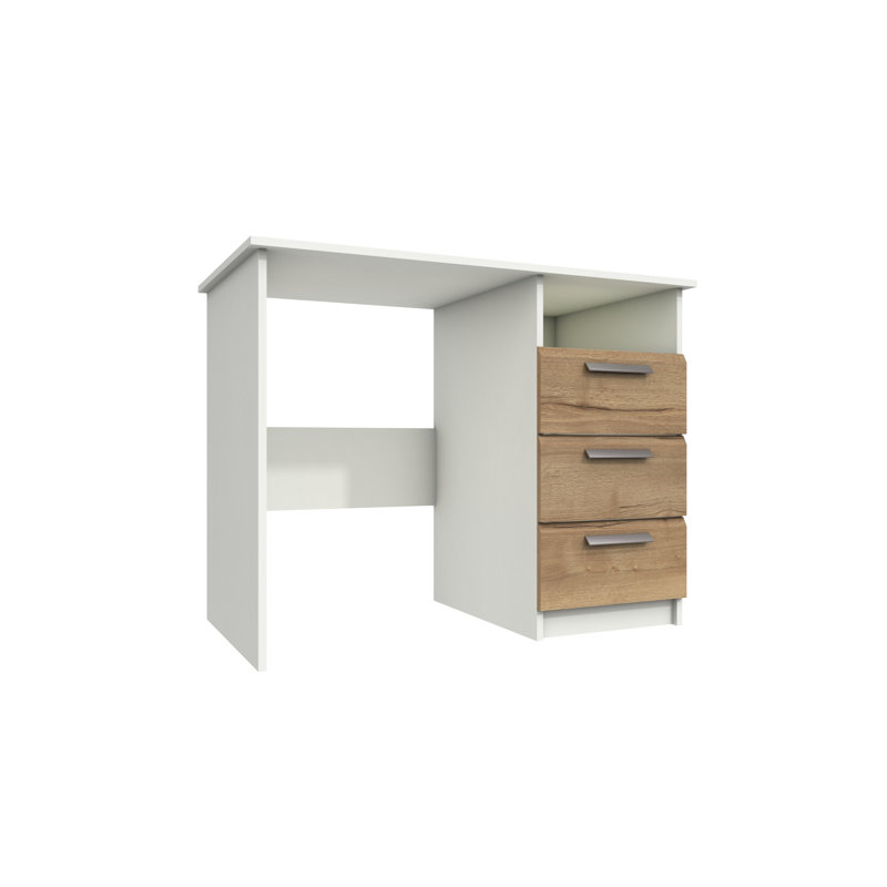 Harvey-Lee Dressing Table, White/Natural Rustic Oak