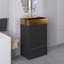 Meuble-lavabo autoportant de 20 po en noir avec comptoir intégré en acier inoxydable 304 brossé-1164279557