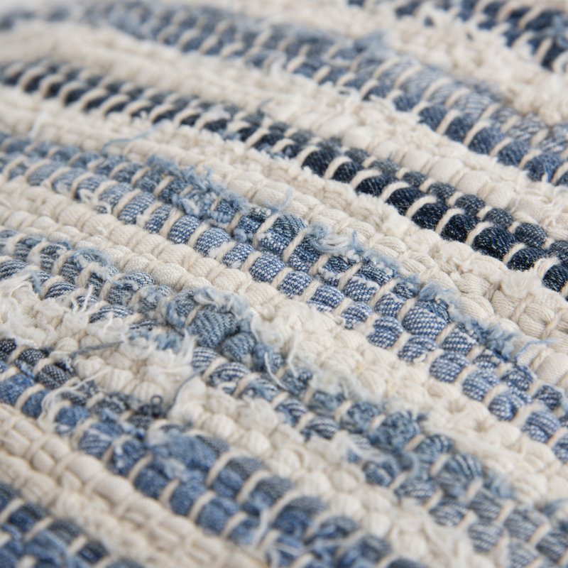 Rectangular Cotton Pillow Cover & Insert, Blue/Navy/White