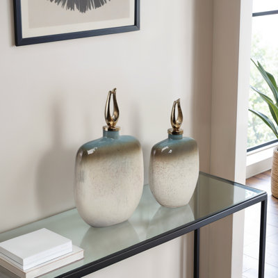 Saket Glass Bottles With Metal Topper