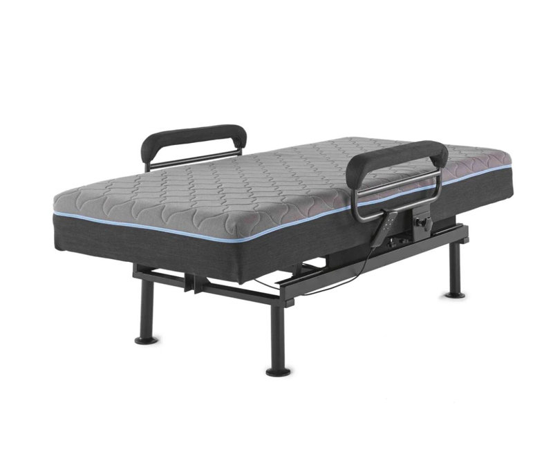Lit simple simple TG pour lit de repos réglable 80 po x 42 po x 26 po avec base de lit réglable en métal et fonction de levage pratique