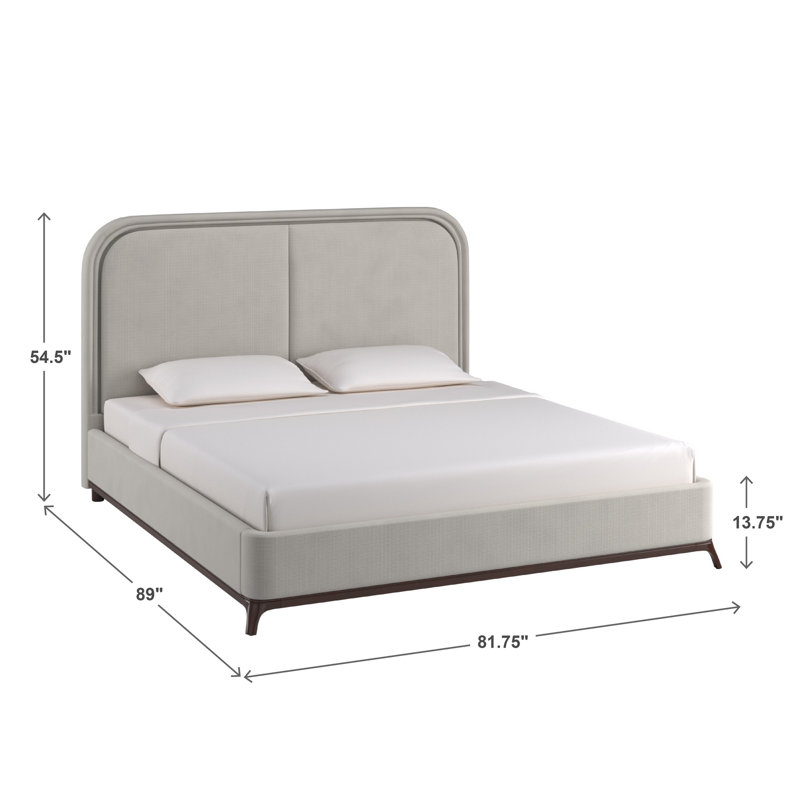 Lit plateforme tapissier Savannah, Très grand, Gris