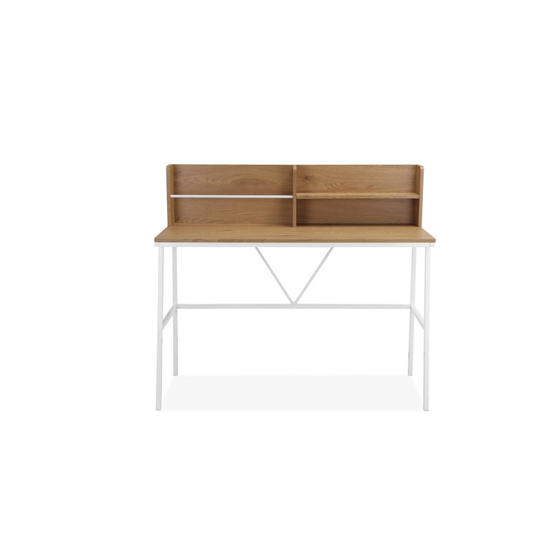 Deidra Metal Base Writing Desk, Oak