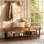 Upholstered Engineered Wood Bench with Shelves
