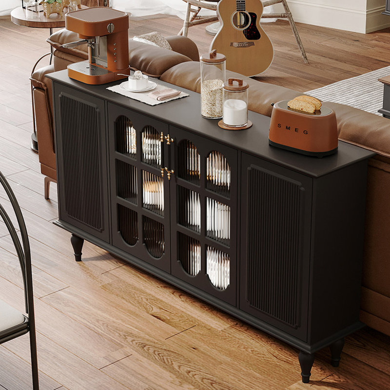 Buffet de style américain avec rangement rétro, Noir