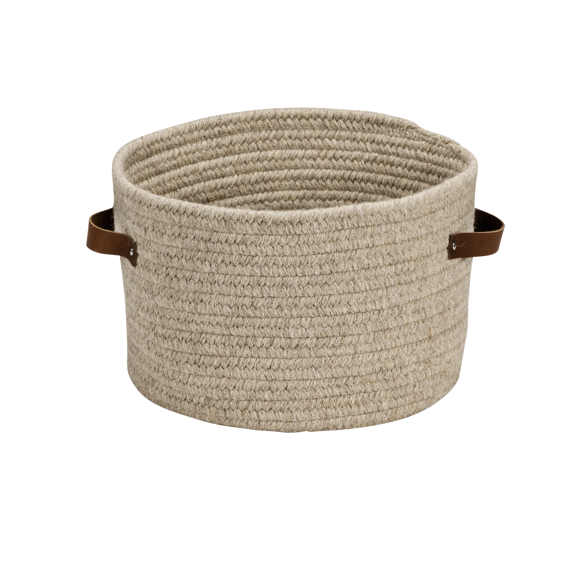 Monaco Wool / Felt Decorative Basket 1, Beige, 16" H x 16" W x 12" D