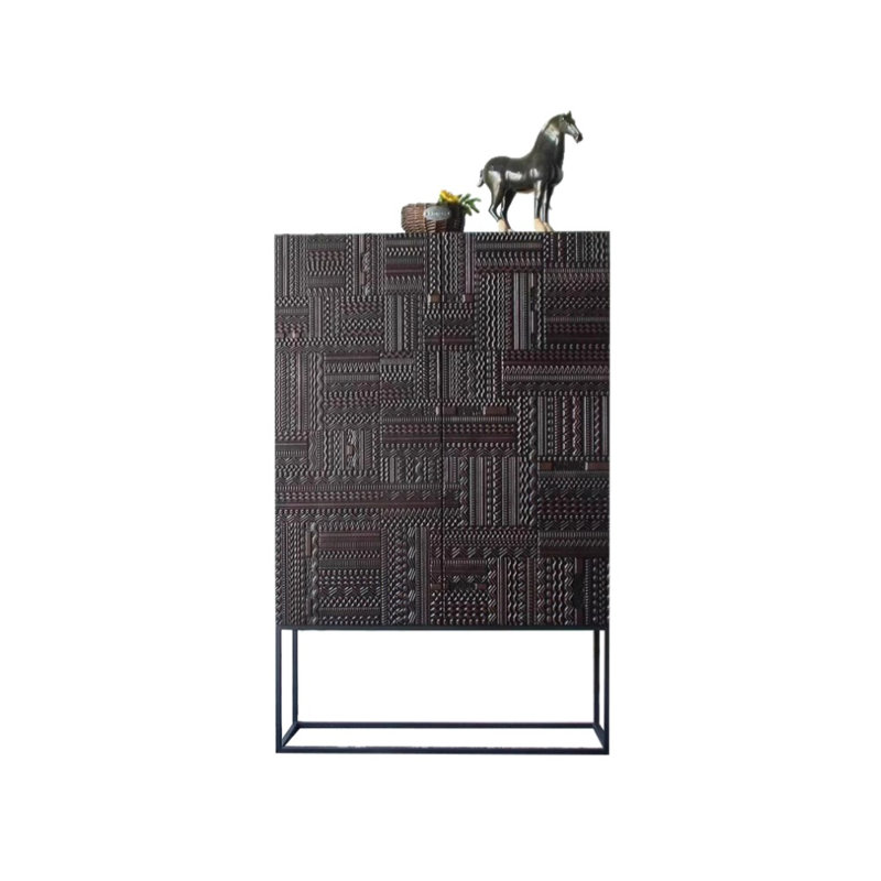 Hand-Carved Simple Accent Cabinet Accent Cabinet