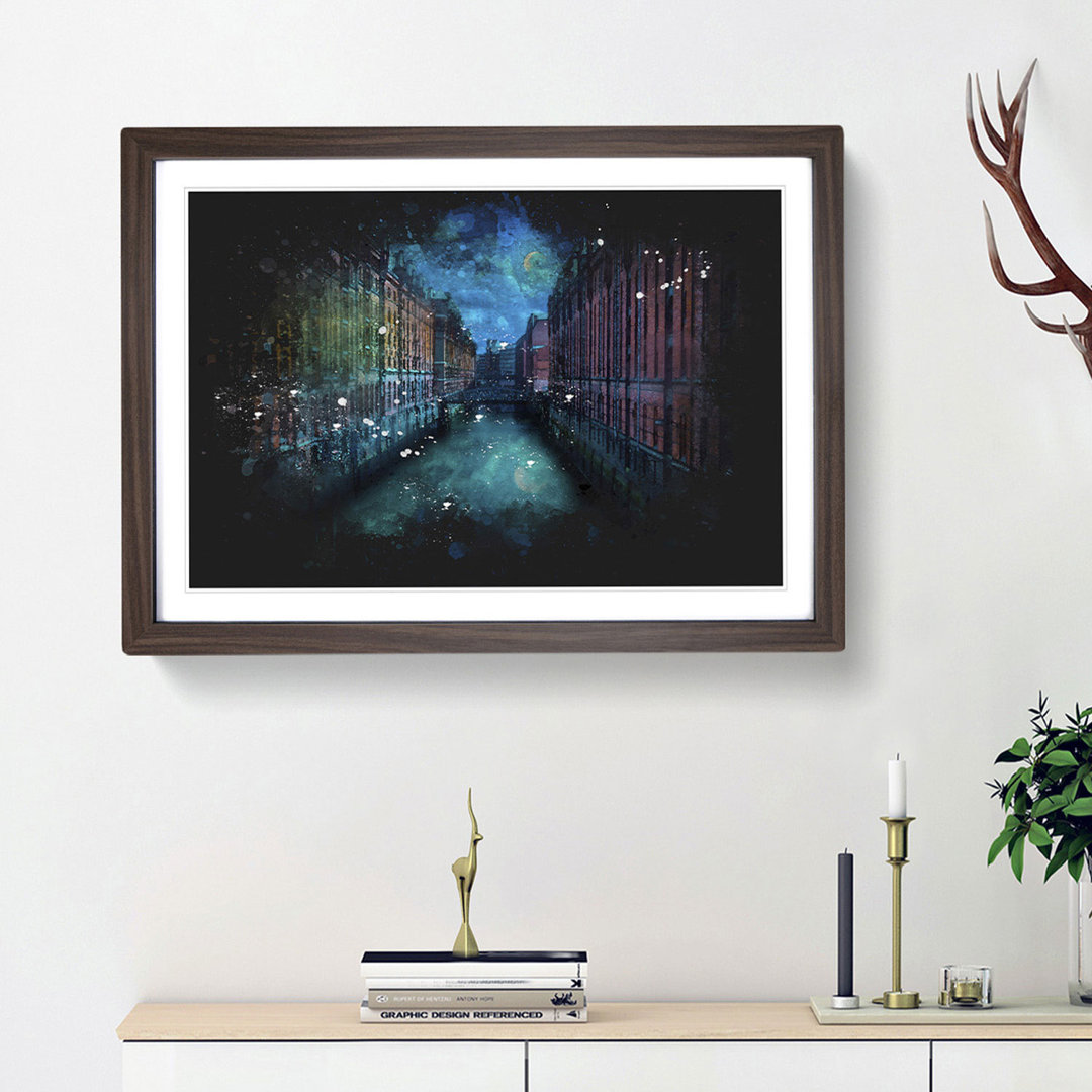 Canal Through Hamburg - Framed Print