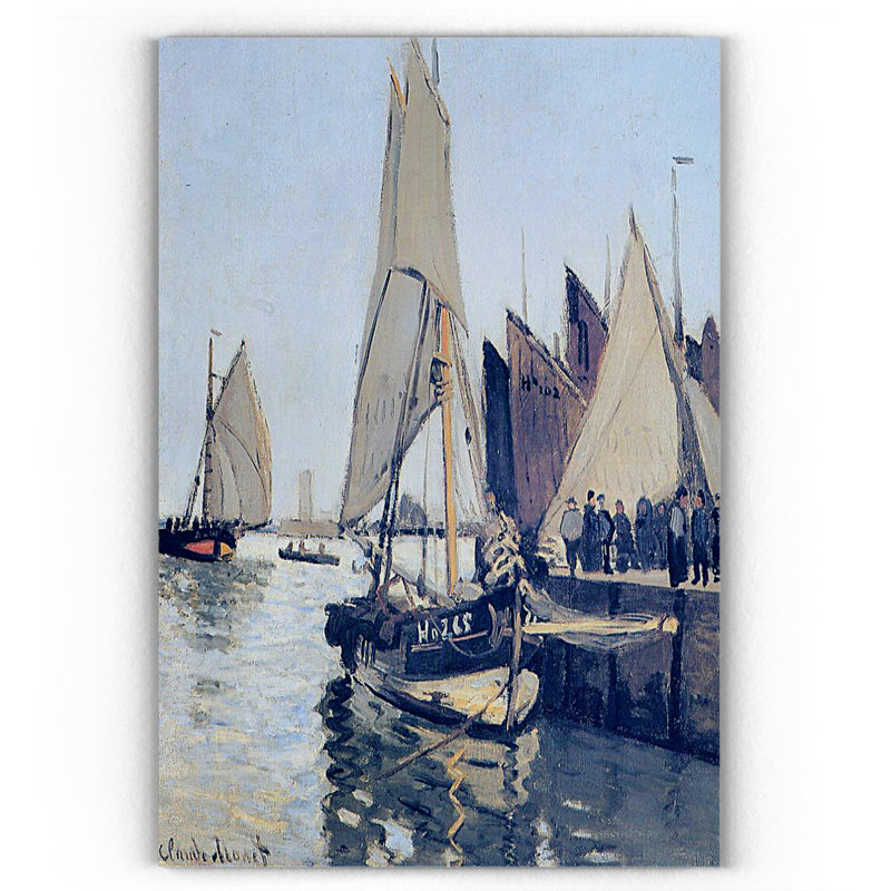 Voilier à Honfleur, impression sur toile tendue, H 18 po x l 27 po x P 1,5 po