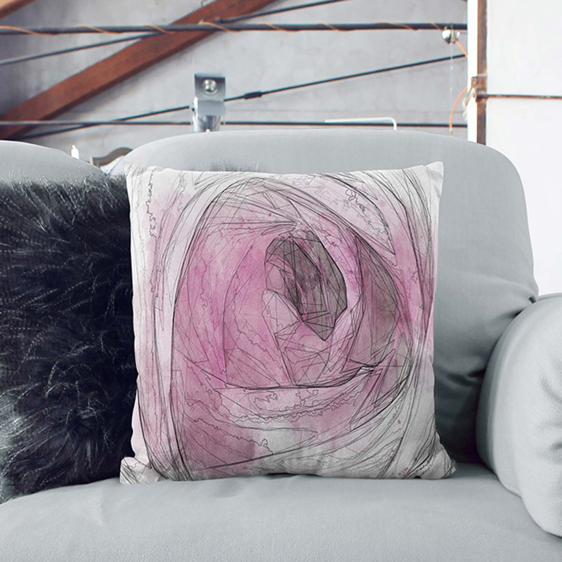 Abstract Square Throw Cushion, 55cm H x 55cm W x 20cm D