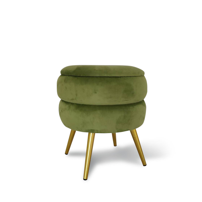 Velvet Ottoman, Green