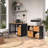 SOLID WOOD MOBILE PRINTER STAND BLACK & NATURAL HONEY