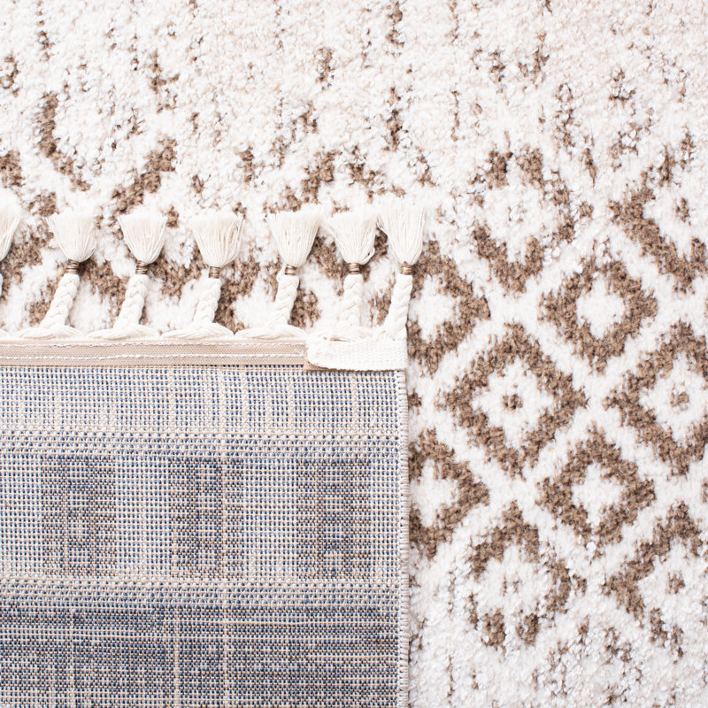 Welton Moroccan Tassel Shag Performance Geometric Rug, Rectangle 8' x 10'