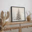 Œuvre de sapin enneigé enneigé, photos murales neutres de vacances rustiques modernes, impression sur toile encadrée-107118049-107118044
