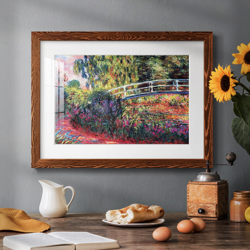The Japanese Bridge (The Water, reproduction encadrée sur papier), Érable, H 14 po x l 20 po x P 1,5 po