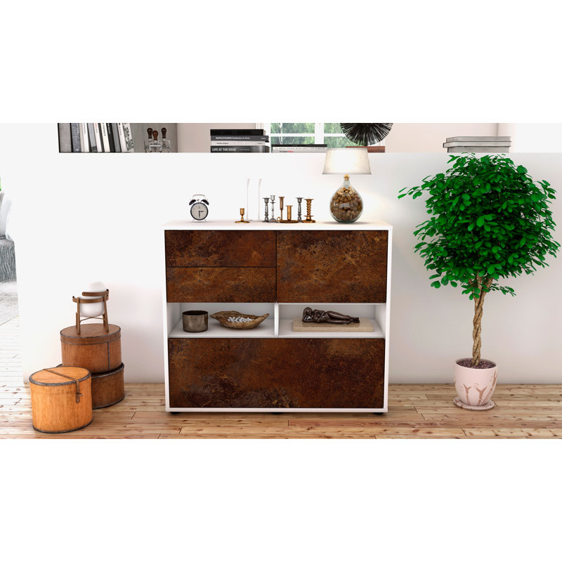 Quane 92cm Sideboard, White/Red