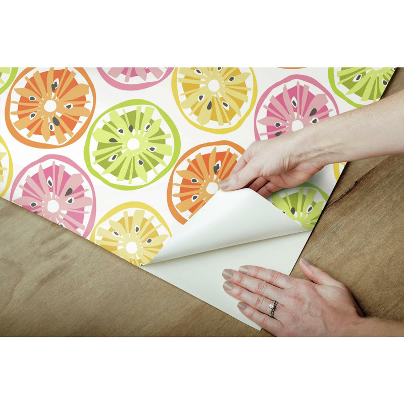Rouleau de papier peint autocollant L 18,9 pi x l 18 po Citrus Sweet