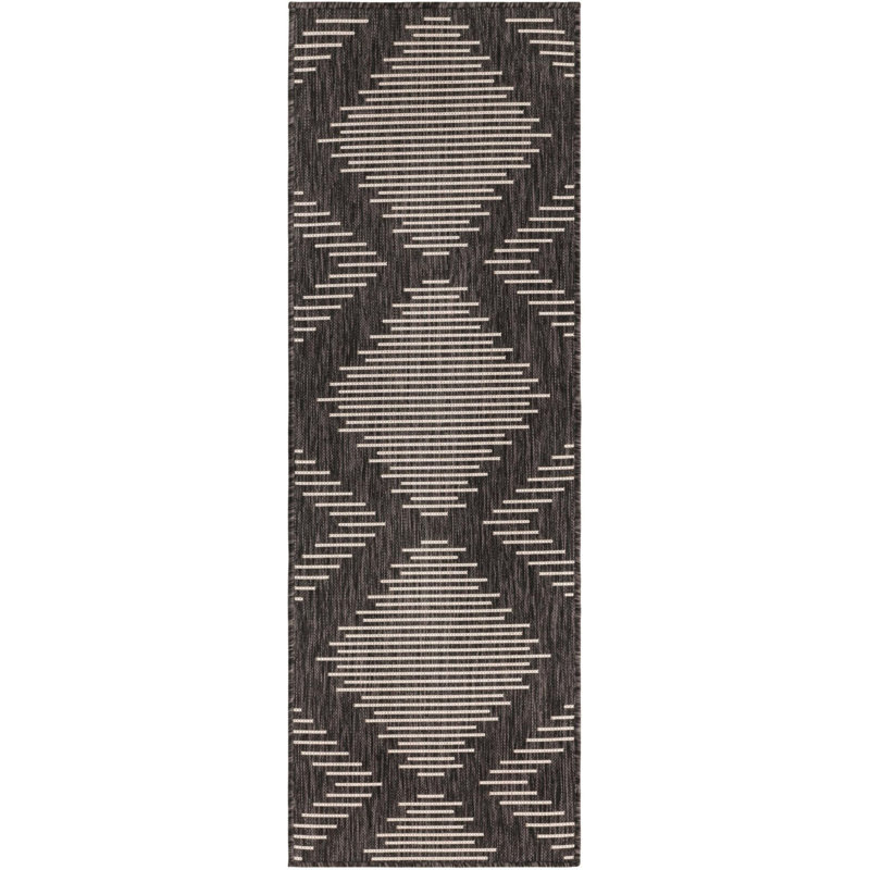Tapis rayé intérieur / extérieur en polypropylène tissé à la machine, Tapis de couloir 2 pi x 6 pi 1 po