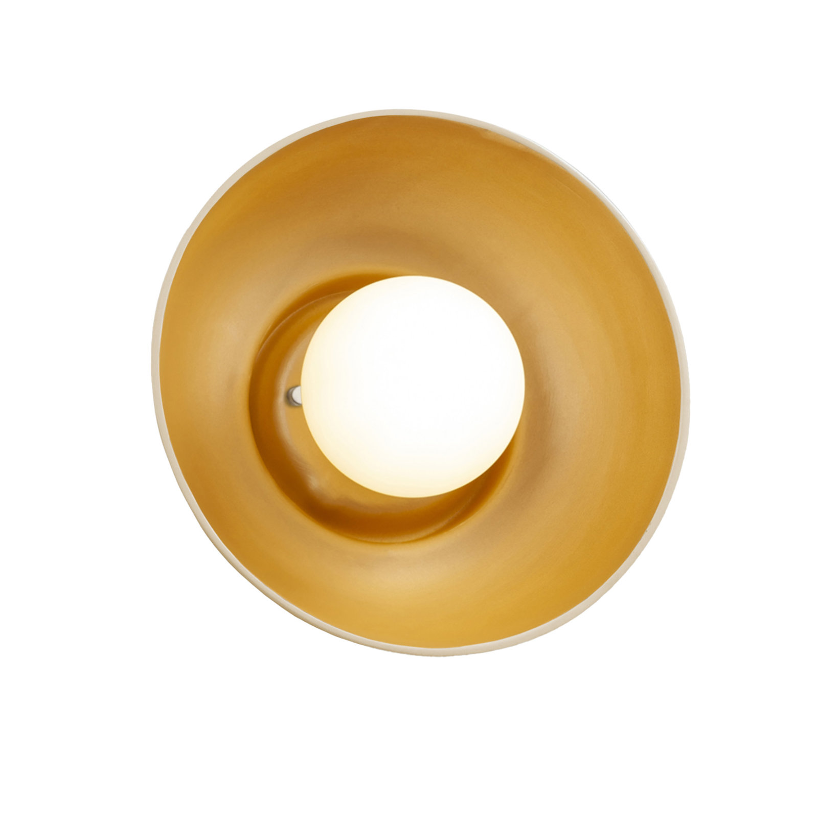 Rana Single Light Dimmable Ceramic Sconce, Matte White/Champagne Gold