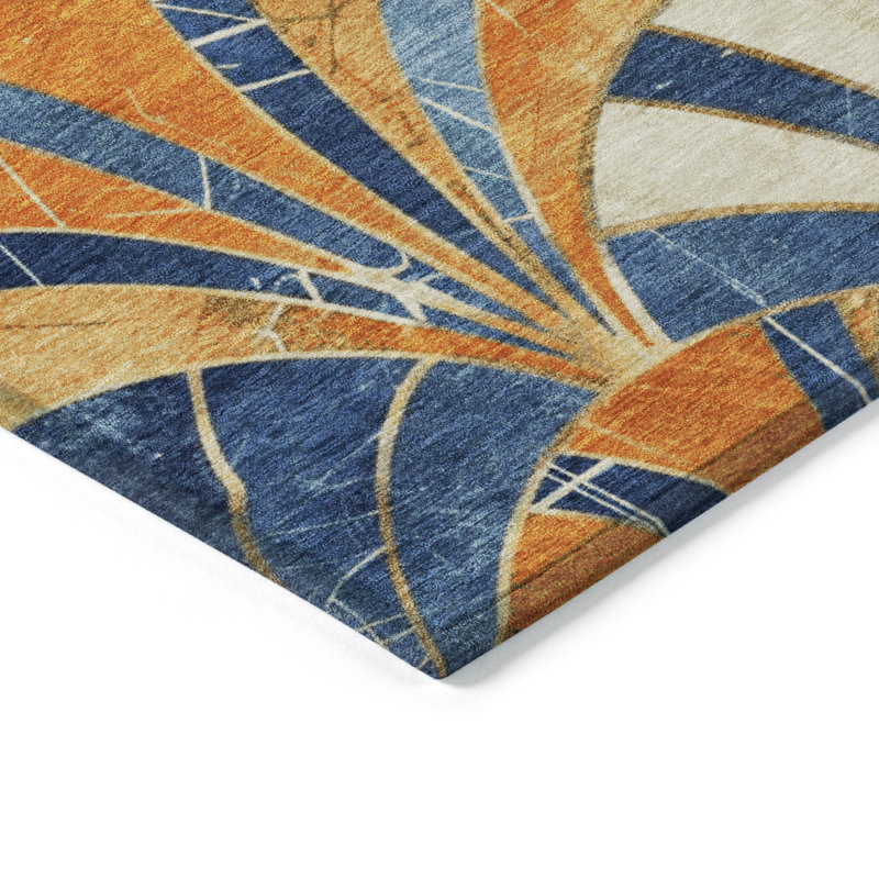 Machine Washable Indoor/Outdoor Kimberlin ACN2178 Geometric Rug, Rectangle 3' x 5'