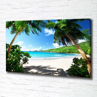Seychelles Beach - Wrapped Canvas Print