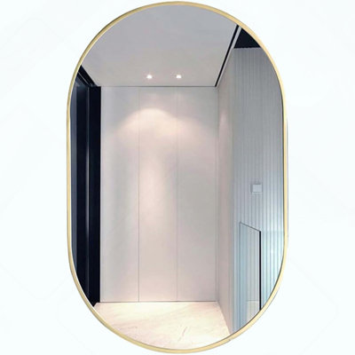 Oval Metal Framed Mirror