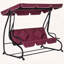 Banc pivotant à 3 places avec auvent réglable, coussin amovible et coussins