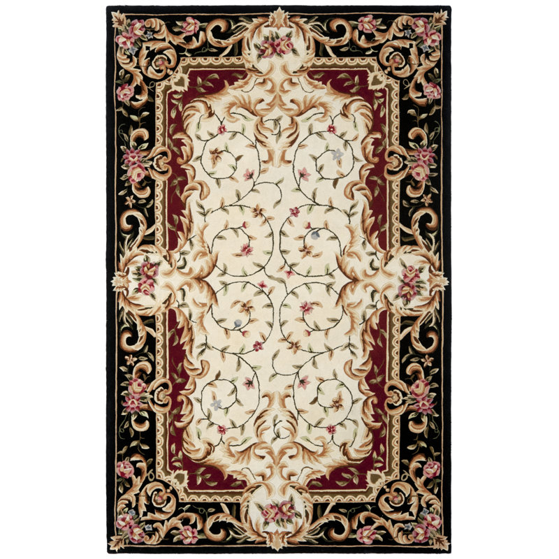 Tapis oriental en laine touffeté à la main Lenora, Rectangle 4 pi x 6 pi