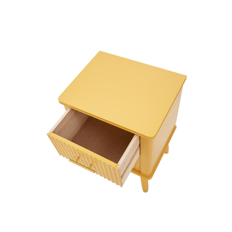 Shruti 45cm W Bedside Table, Mustard